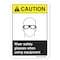 Signmission ANSI Sign, Wear Glasses When Using Equipment, 10in X 7in Plastic, 7" H, 10" W, Landscap OS-CS-P-710-L-19804 - alternate 1